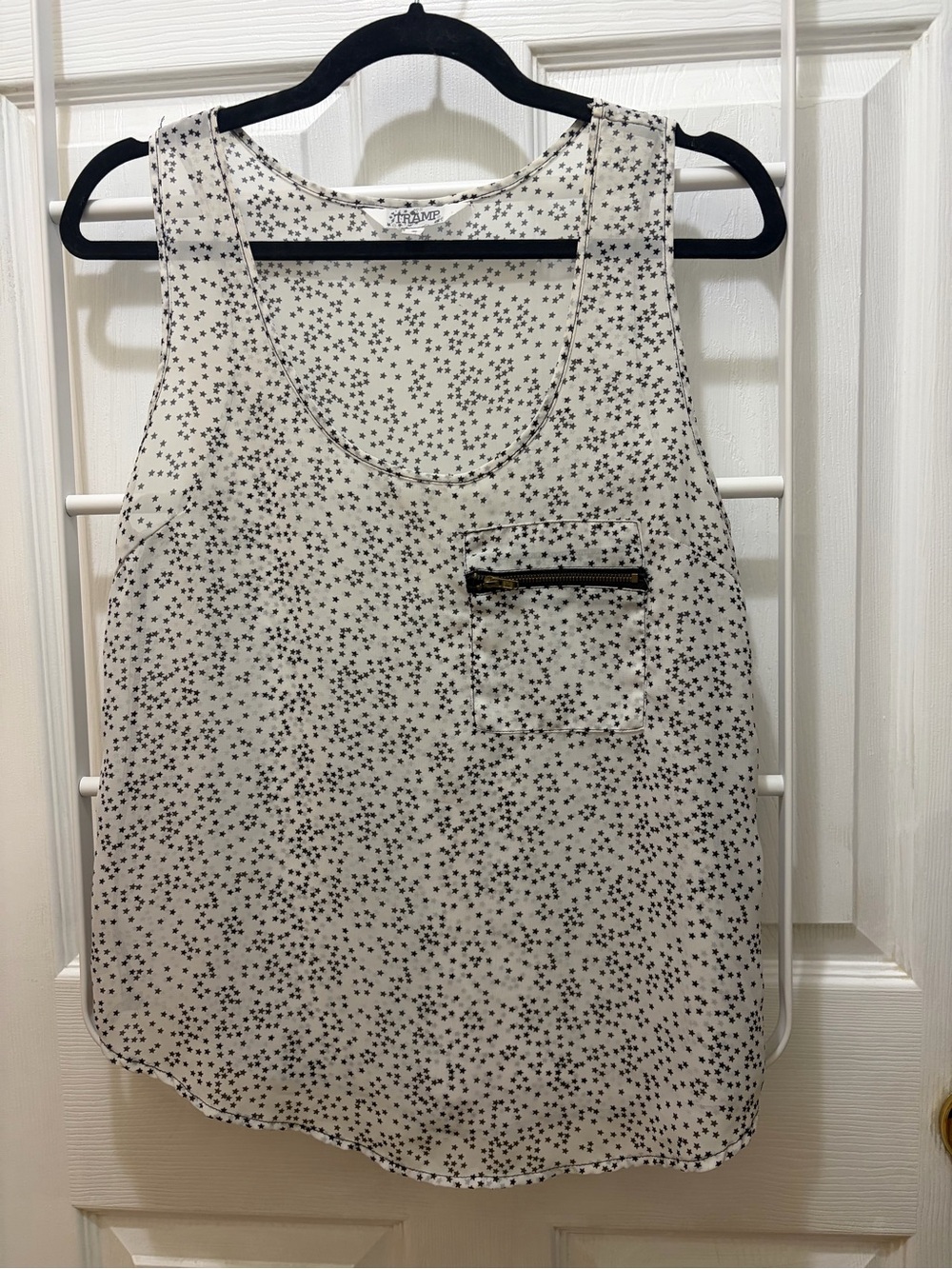 Tramp Black and White Star Pocket Tank